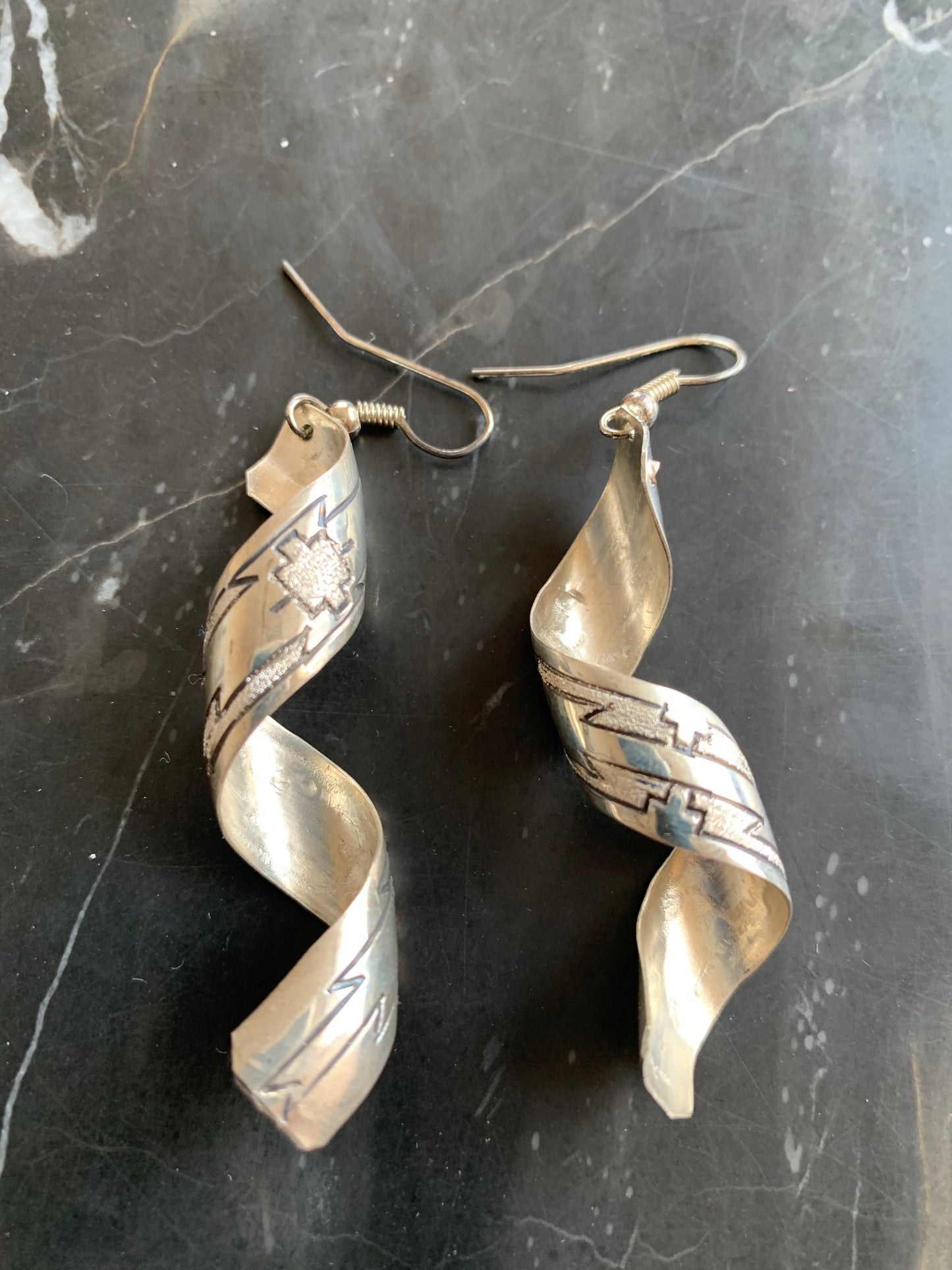 Native American Indian Handmade Silver Earrings Navajo