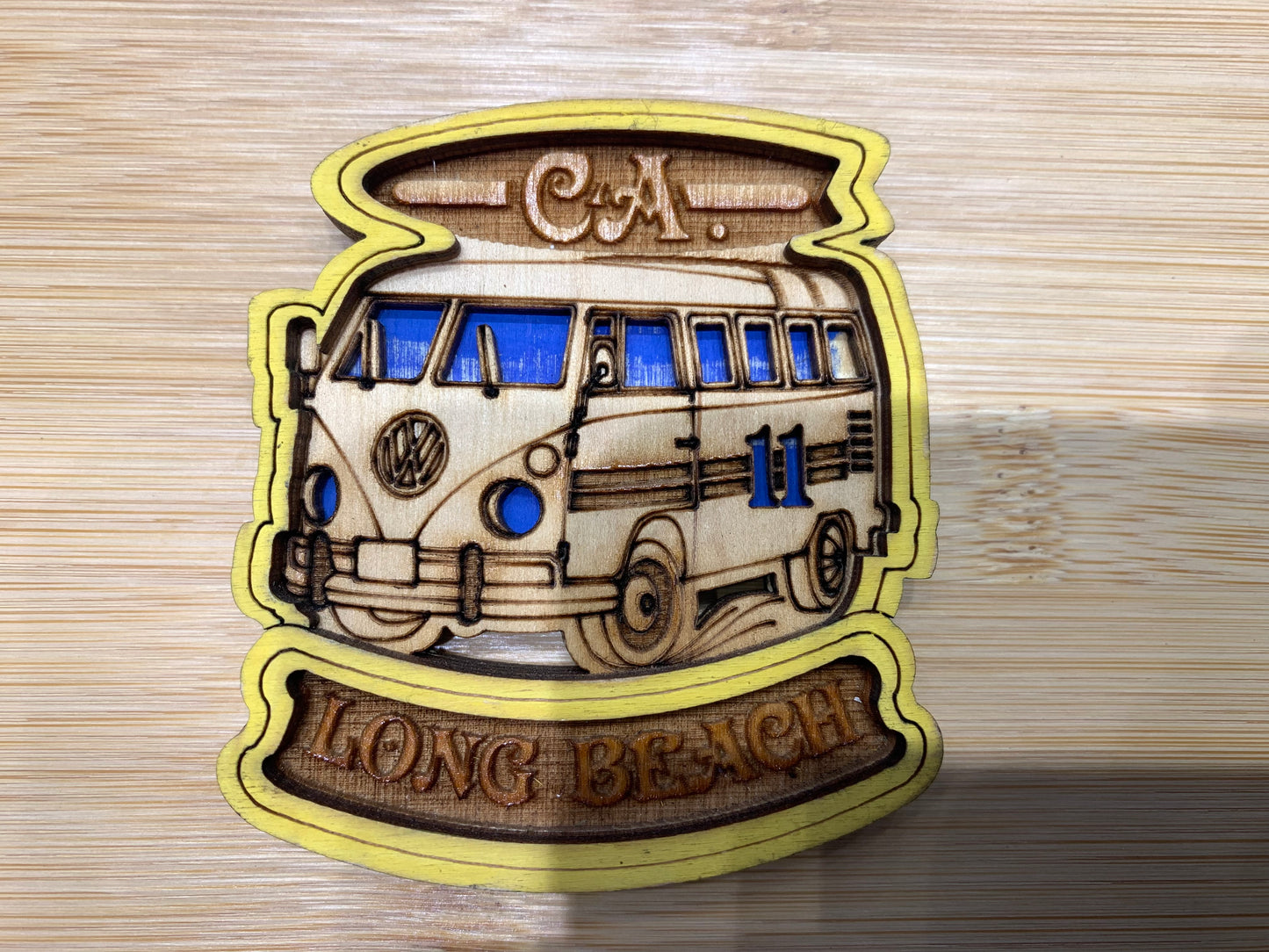 Long Beach wooden magnet Volkswagen