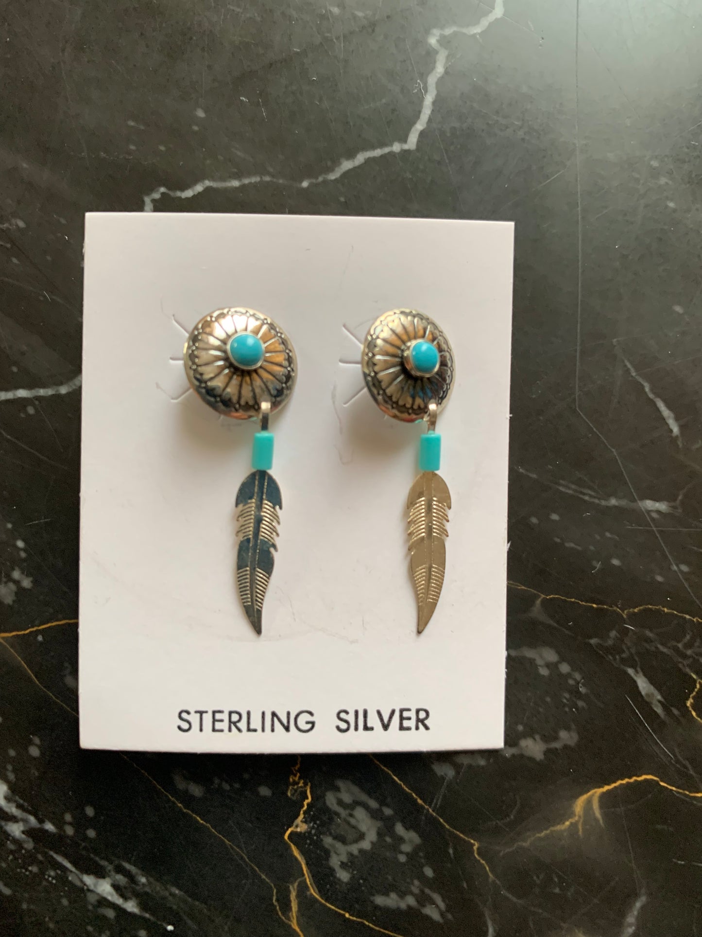 Native American Indian Handmade Silver Earrings