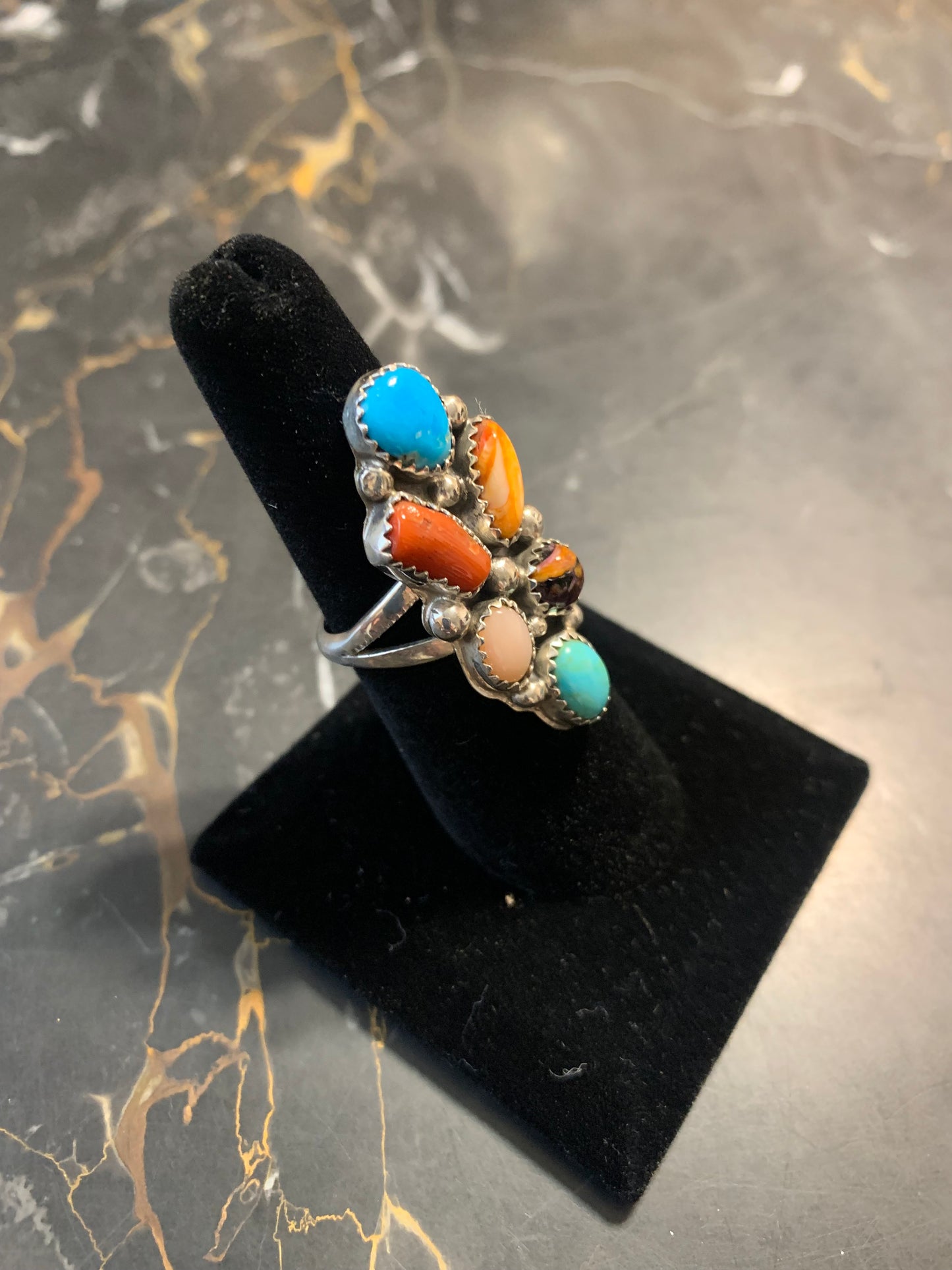 Zuni Native American Handmade Silver Ring-Signed by Running Bear Trading Gallup New Mexico