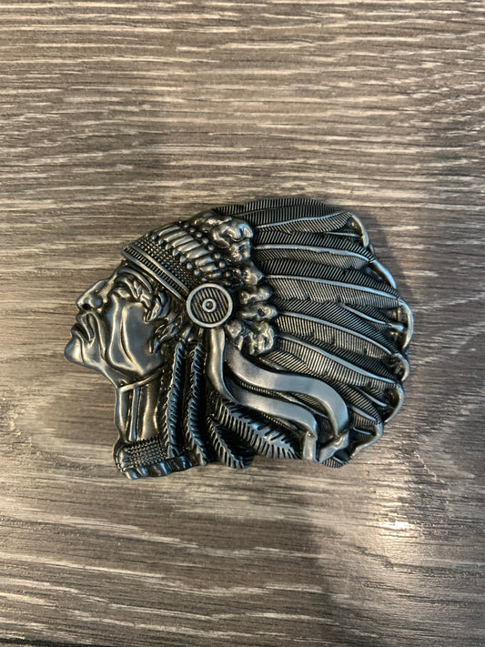 Western Cowboy Belt Buckle Indian