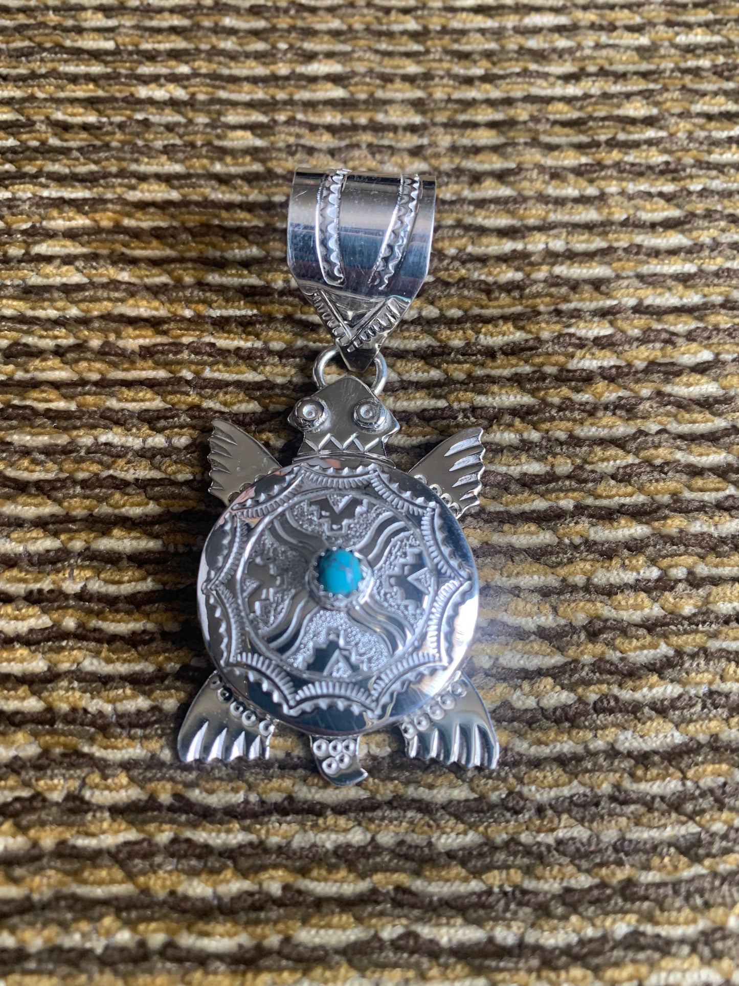 Native American Indian Handmade Silver Necklace -Signed by Alonzo Mariano