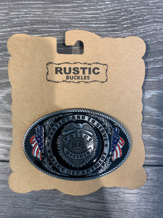 Western Cowboy Belt Buckle Police