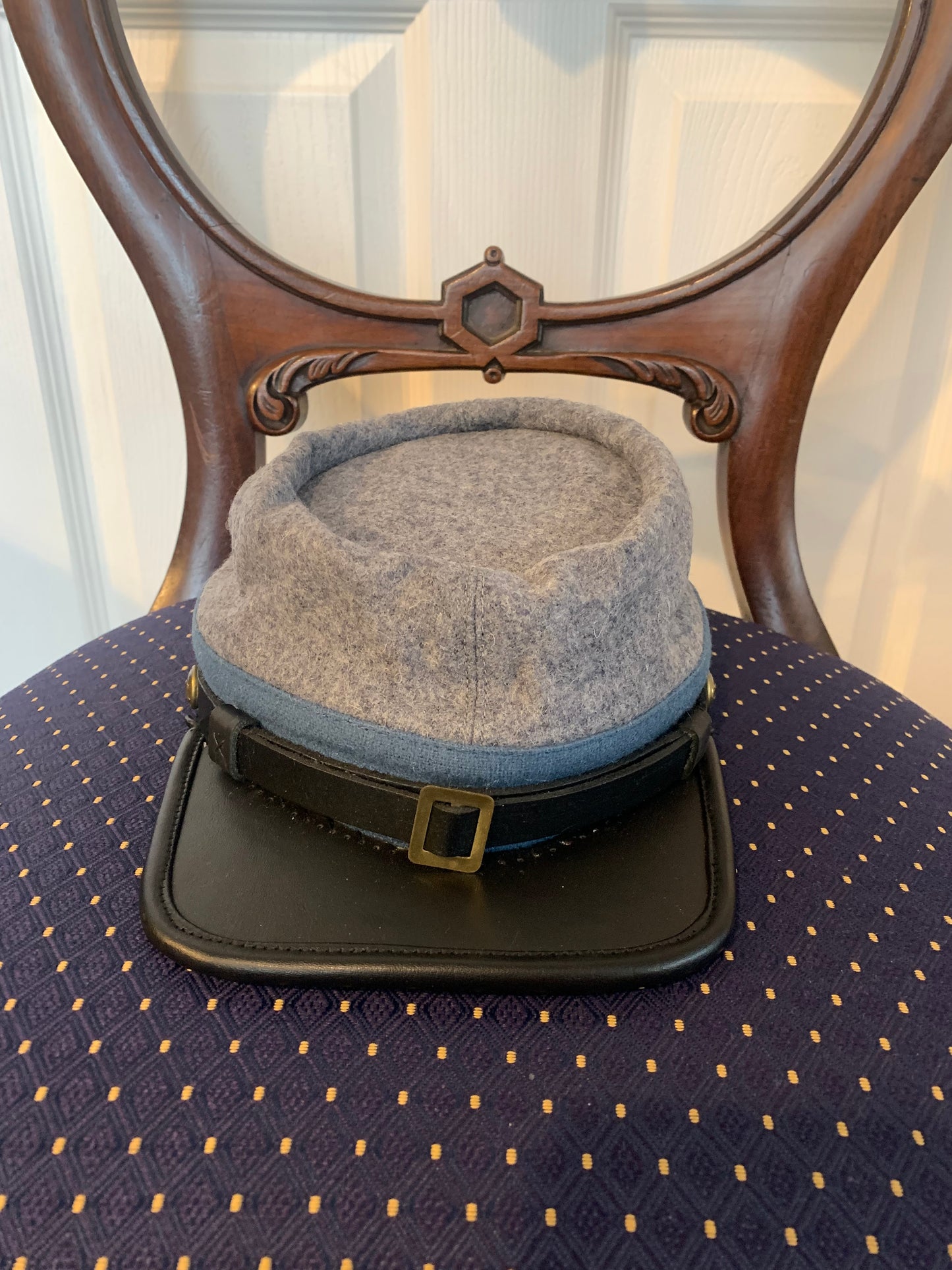 AMERICAN CIVIL WAR BLUE CONFEDERATE INFANTRY REPRODUCTION KEPI HAT