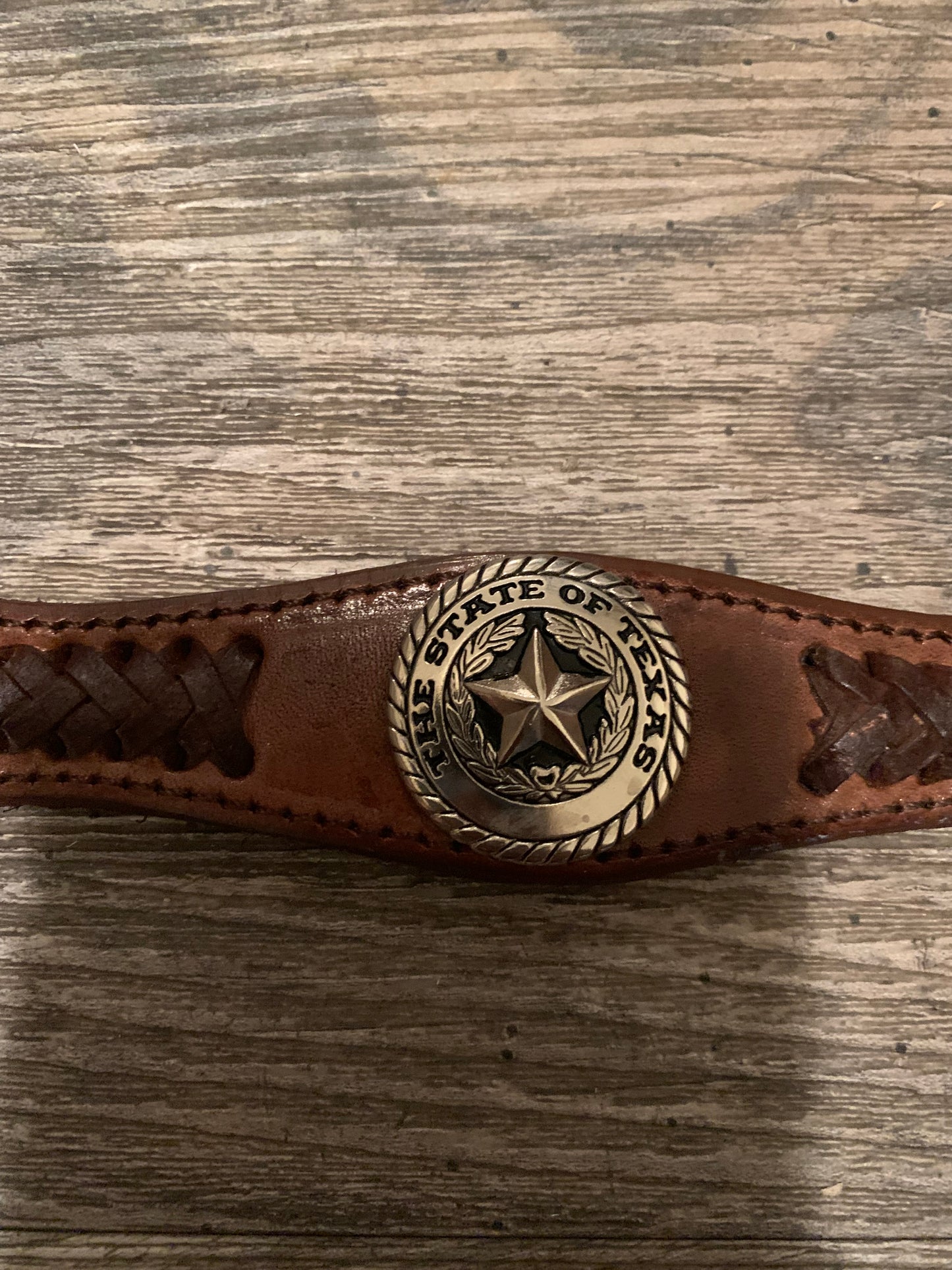 Texas Seal Concho Genuine Western Cowboy Leather Belt
