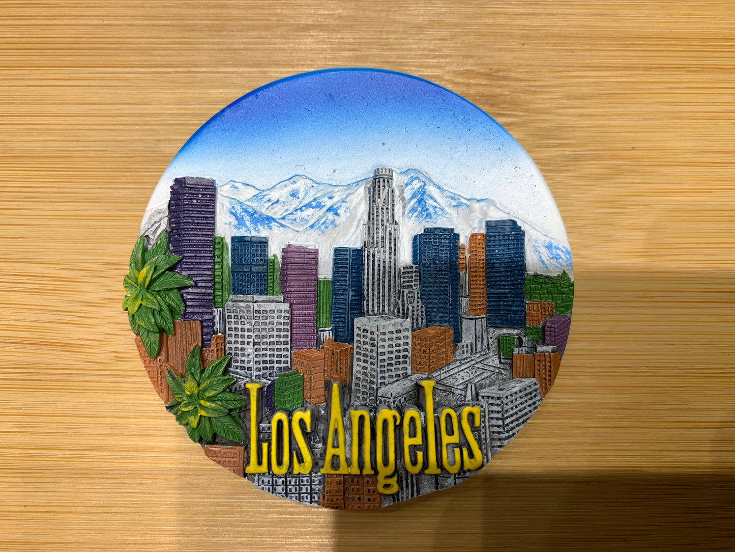 Los Angeles California Round Magnet