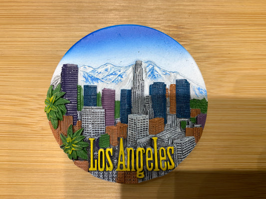 Los Angeles California Round Magnet