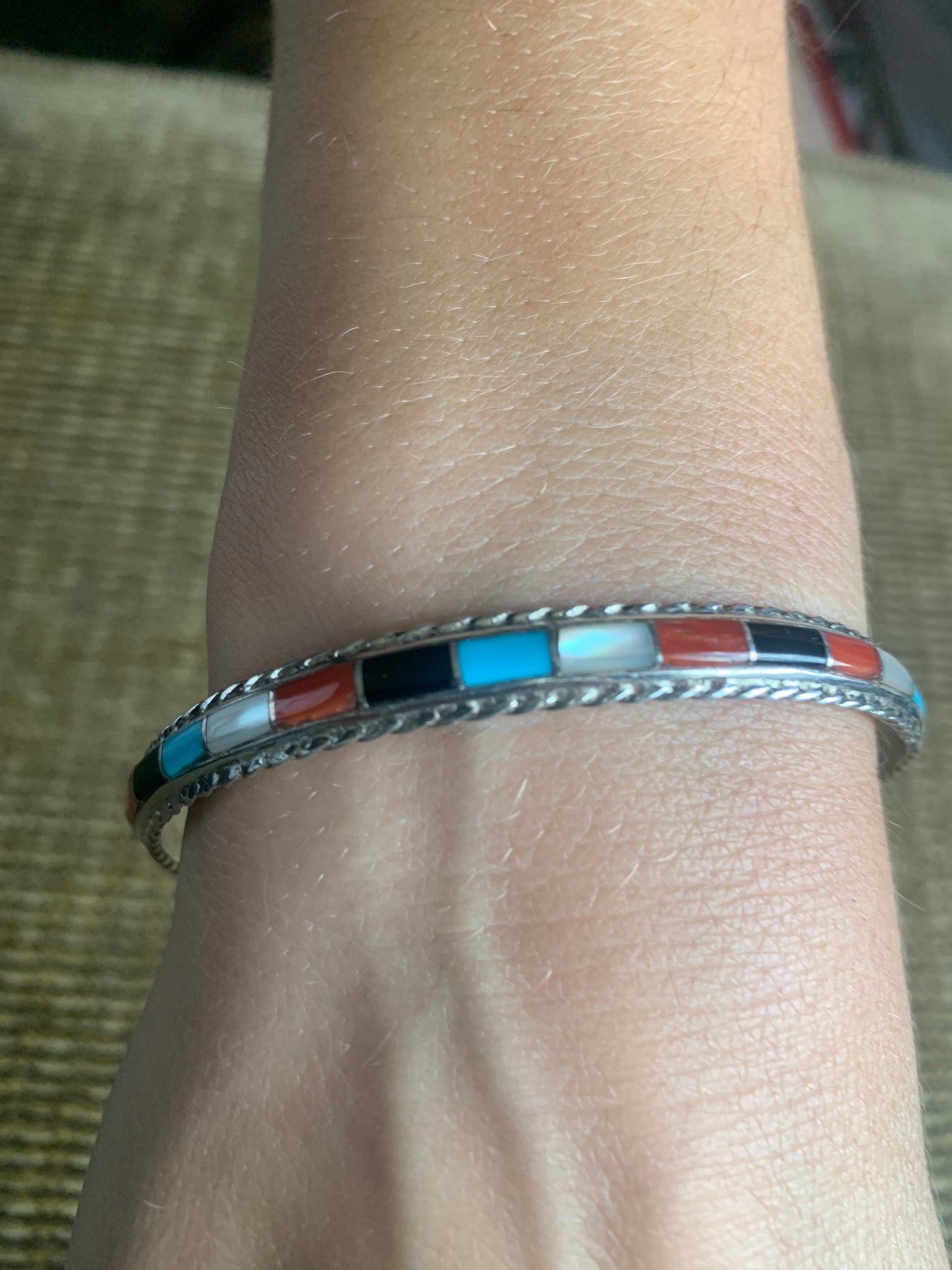 Zuni Native American Handmade Silver Bracelet-Signed by Jessica Chavez Zuni