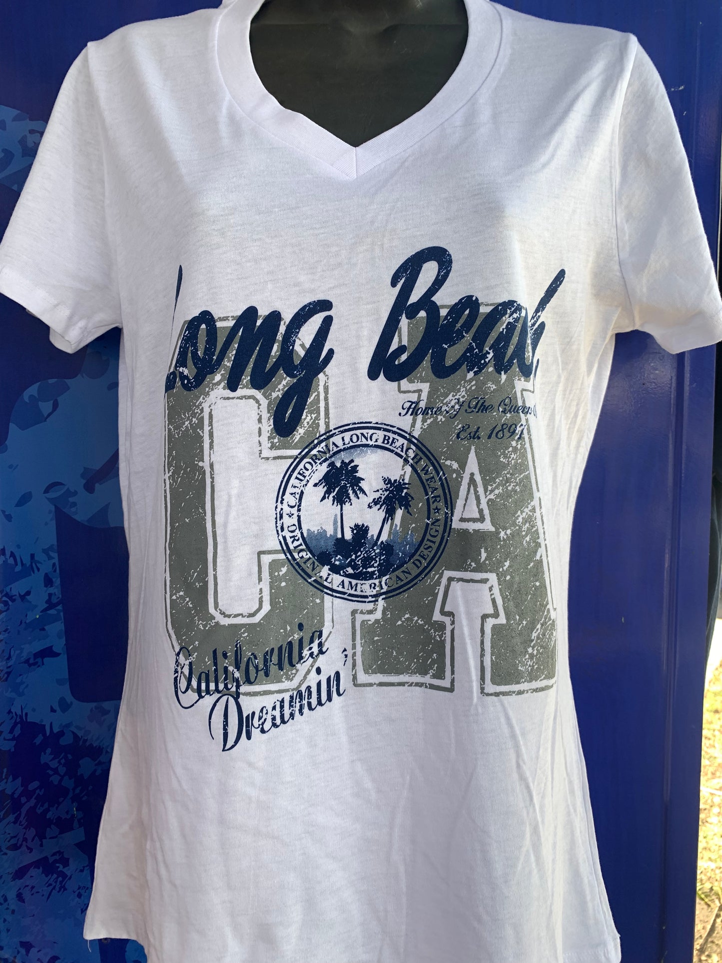 Long Beach Lady’s V-neck shirt White