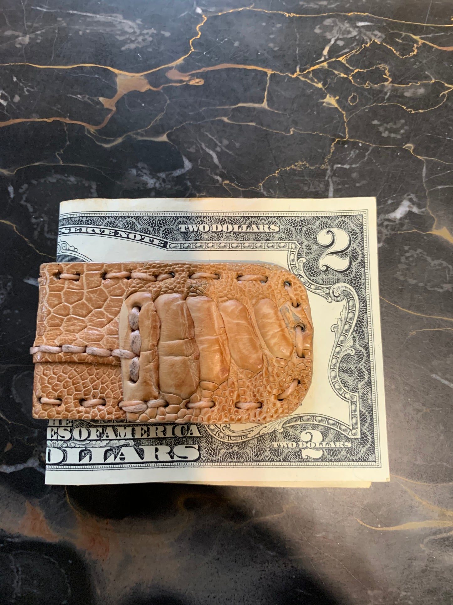 Money clip Genuine Alligator Leather