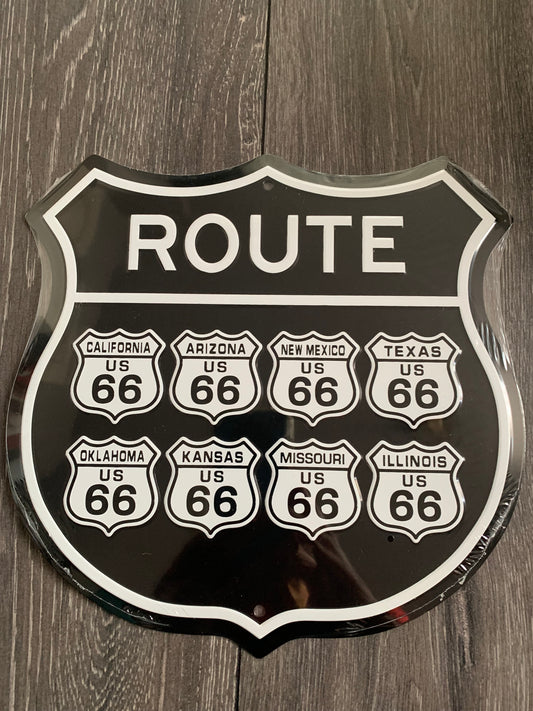 Route 66 All States Aluminum Sign
