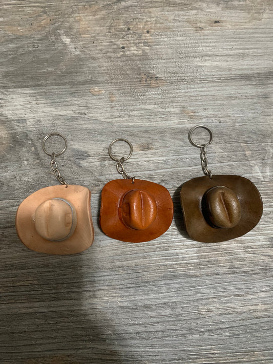 Leather key-chain cowboy hat