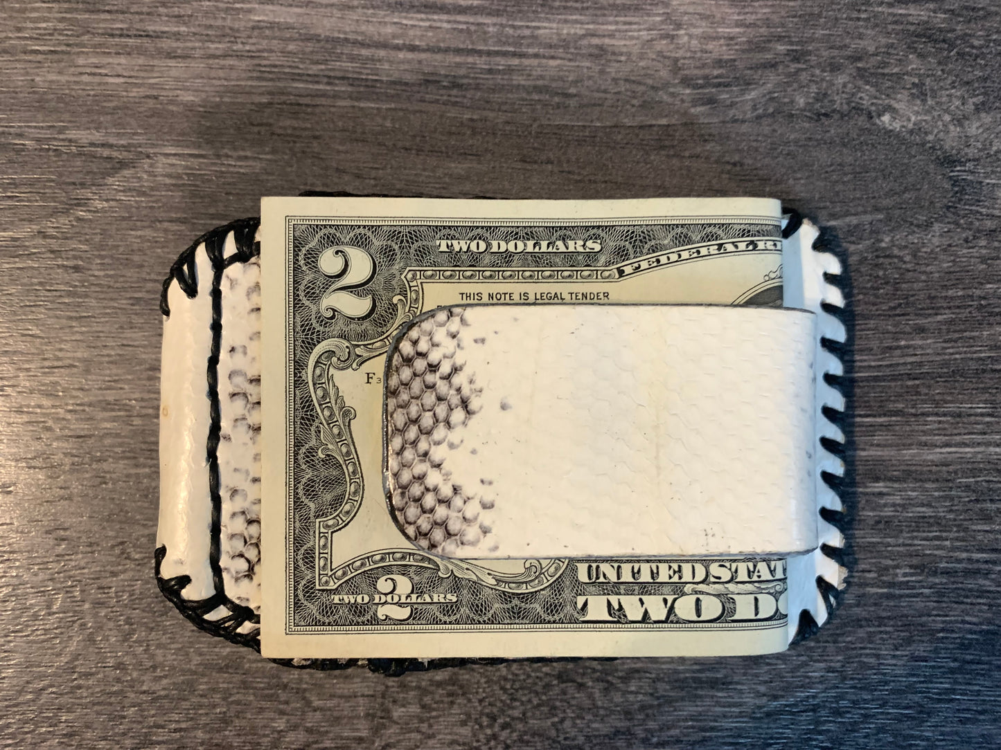Credit card money clip wallet-Genuine Snake skin