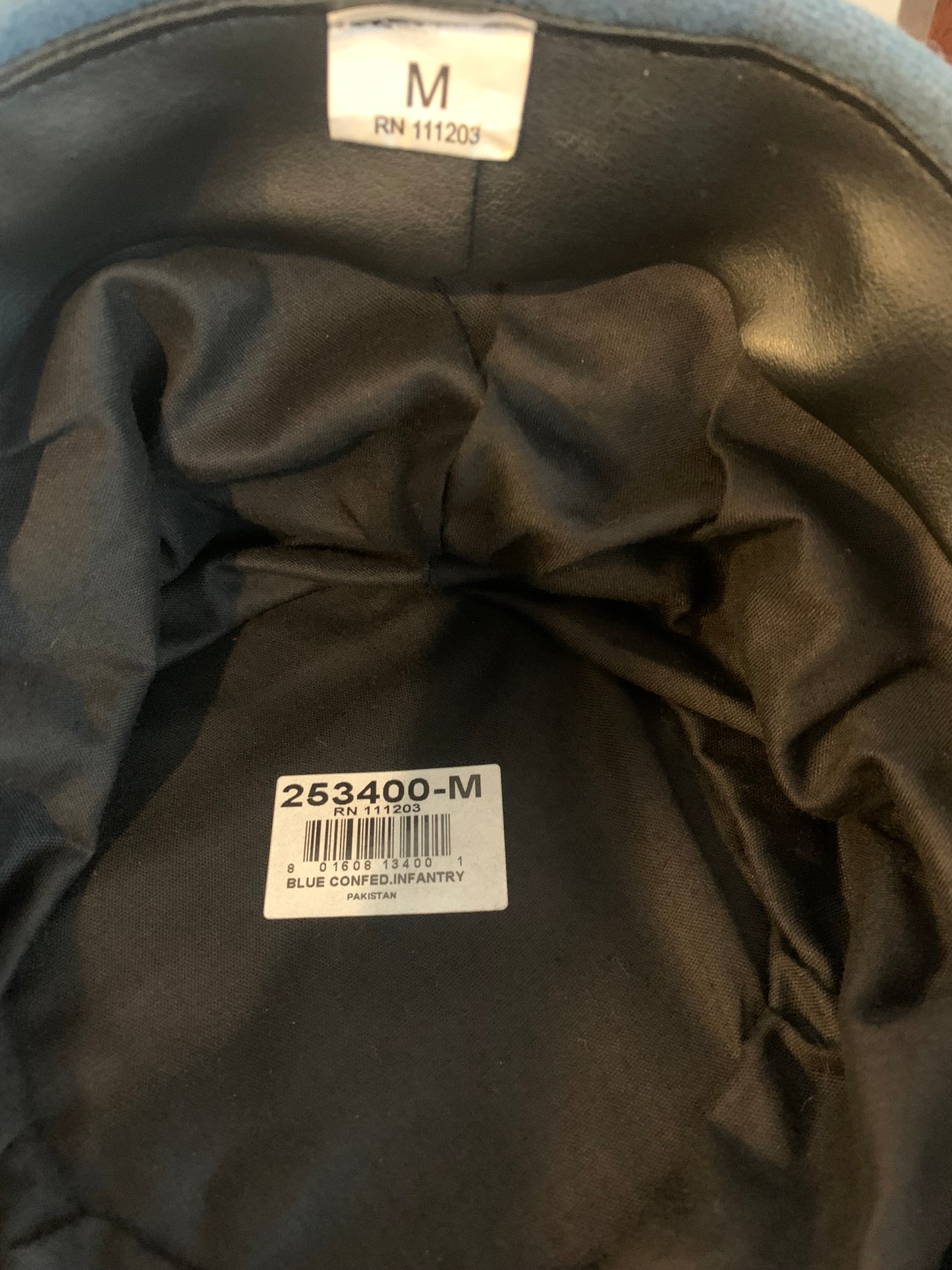 AMERICAN CIVIL WAR BLUE CONFEDERATE INFANTRY REPRODUCTION KEPI HAT