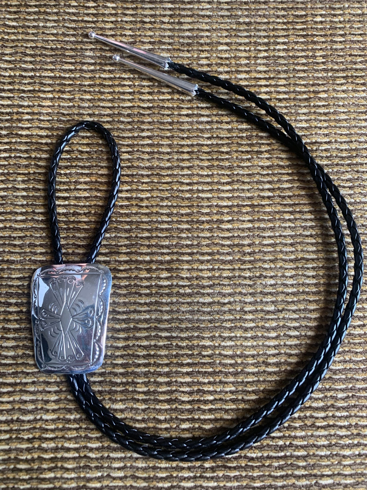 Native Indian American Handmade Silver Bolo Tie