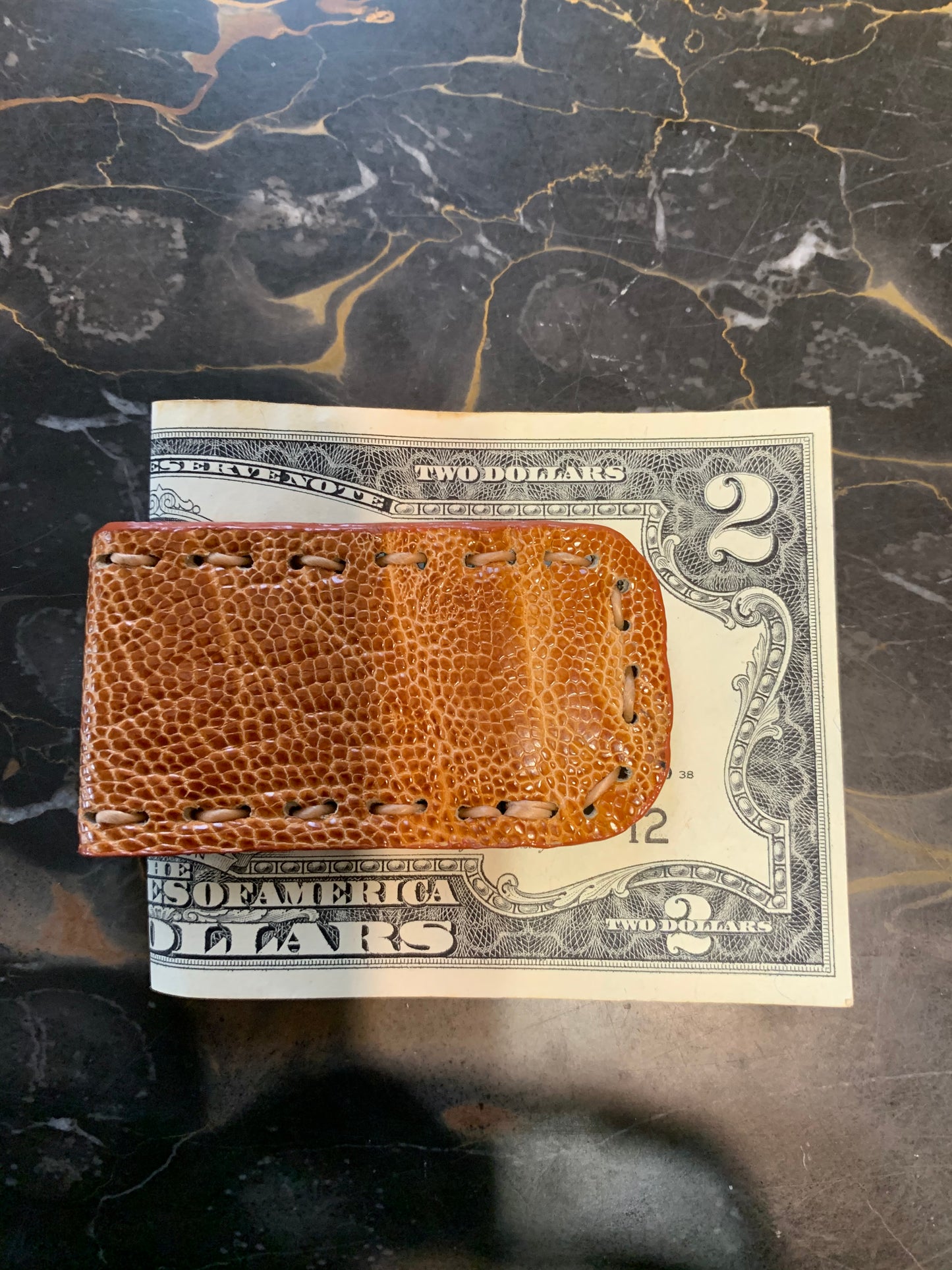 Money clip Genuine Alligator Leather