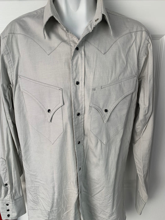 SCHAEFER OUTFITTERS RANCHWEAR GRAPHITE SHIRT MADE IN TEXAS - USA