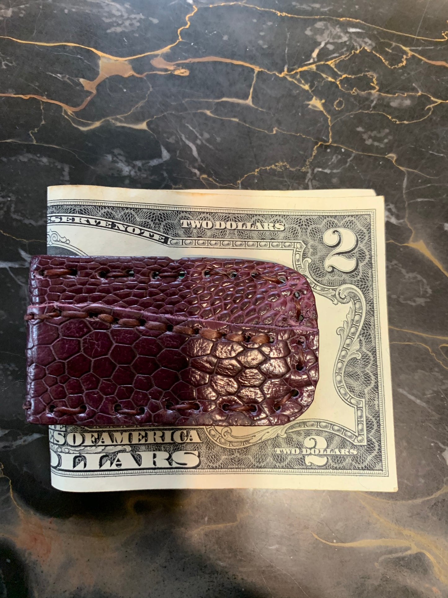 Money clip Genuine Alligator Leather