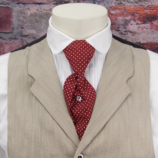 OLD WEST FRONTIER CLASSICS ACCESSORIES WYATT COTTON TIE-MTWC412BG-Burgundy with Dots