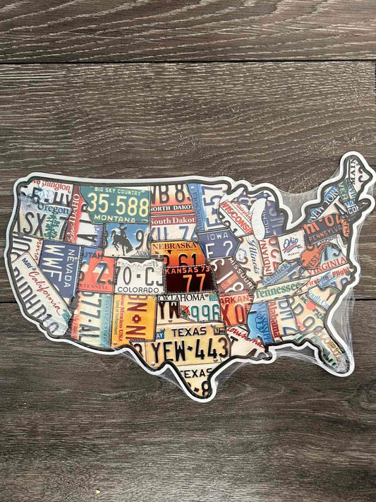 USA map aluminum sign