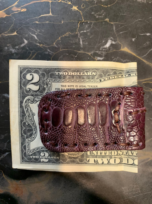 Money clip Genuine Alligator Leather