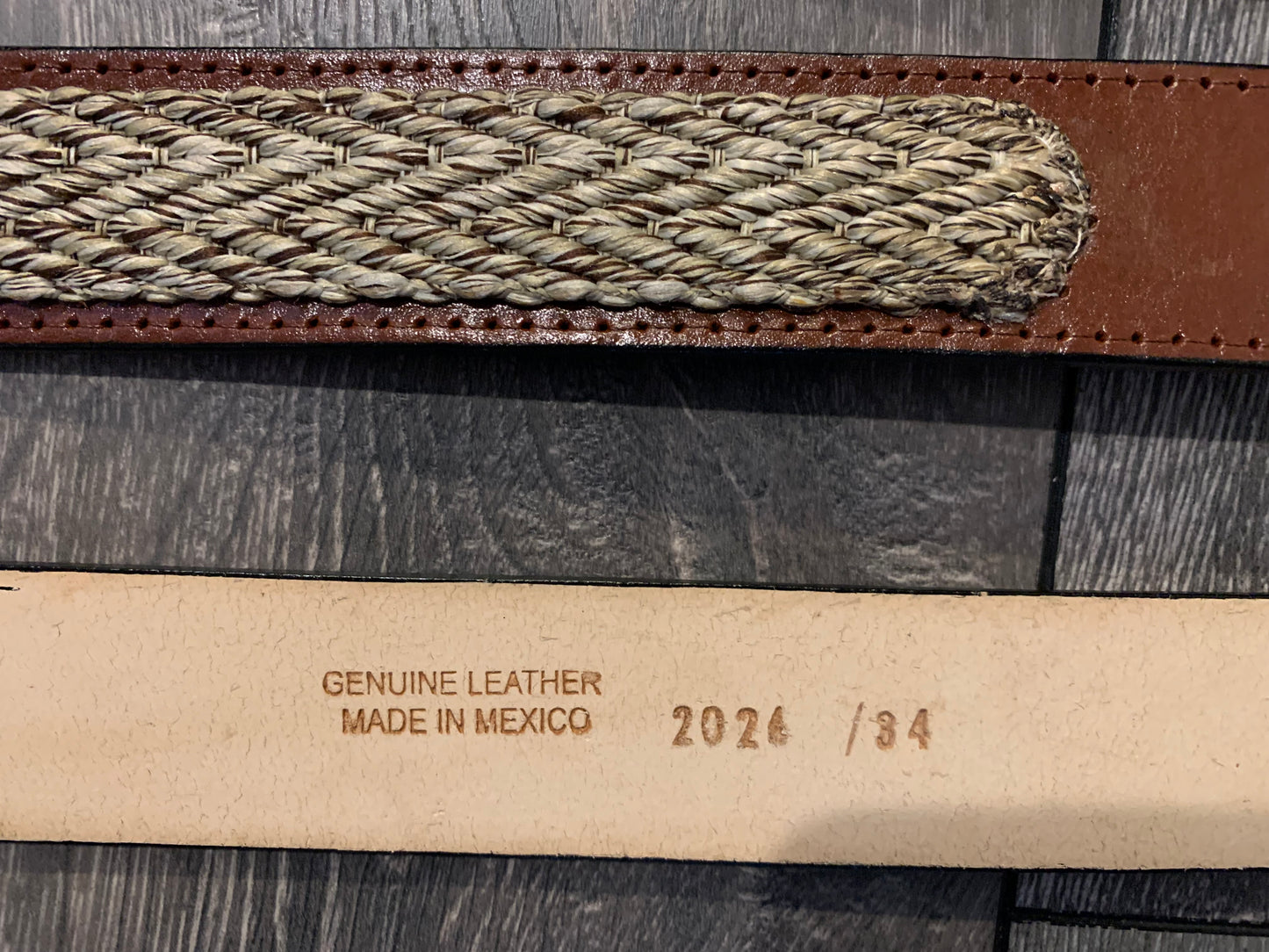 Western Cowboy Genuine Leather Belt-Made in Mexico
