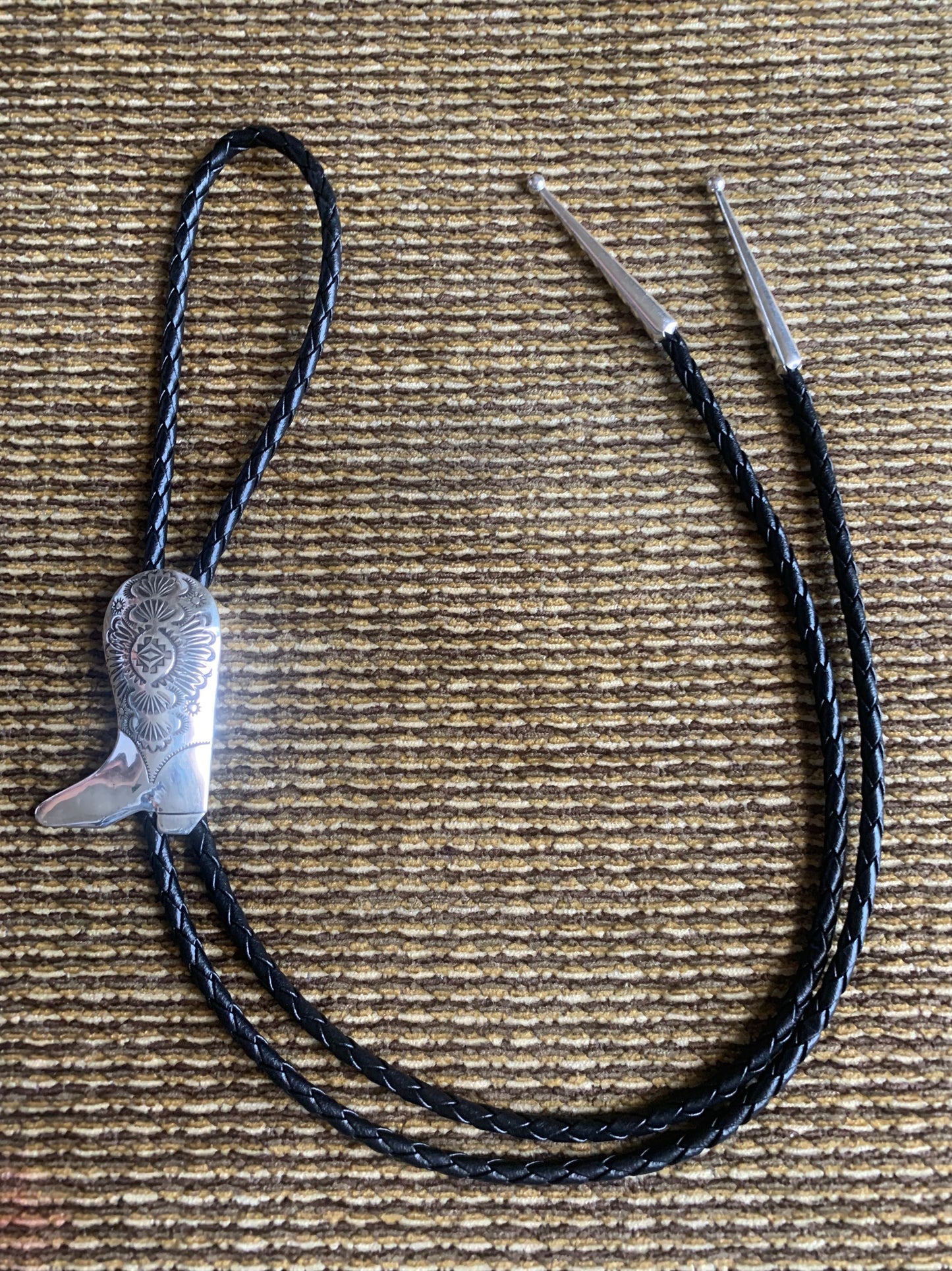 Native American Indian Handmade Silver Bolo Tie